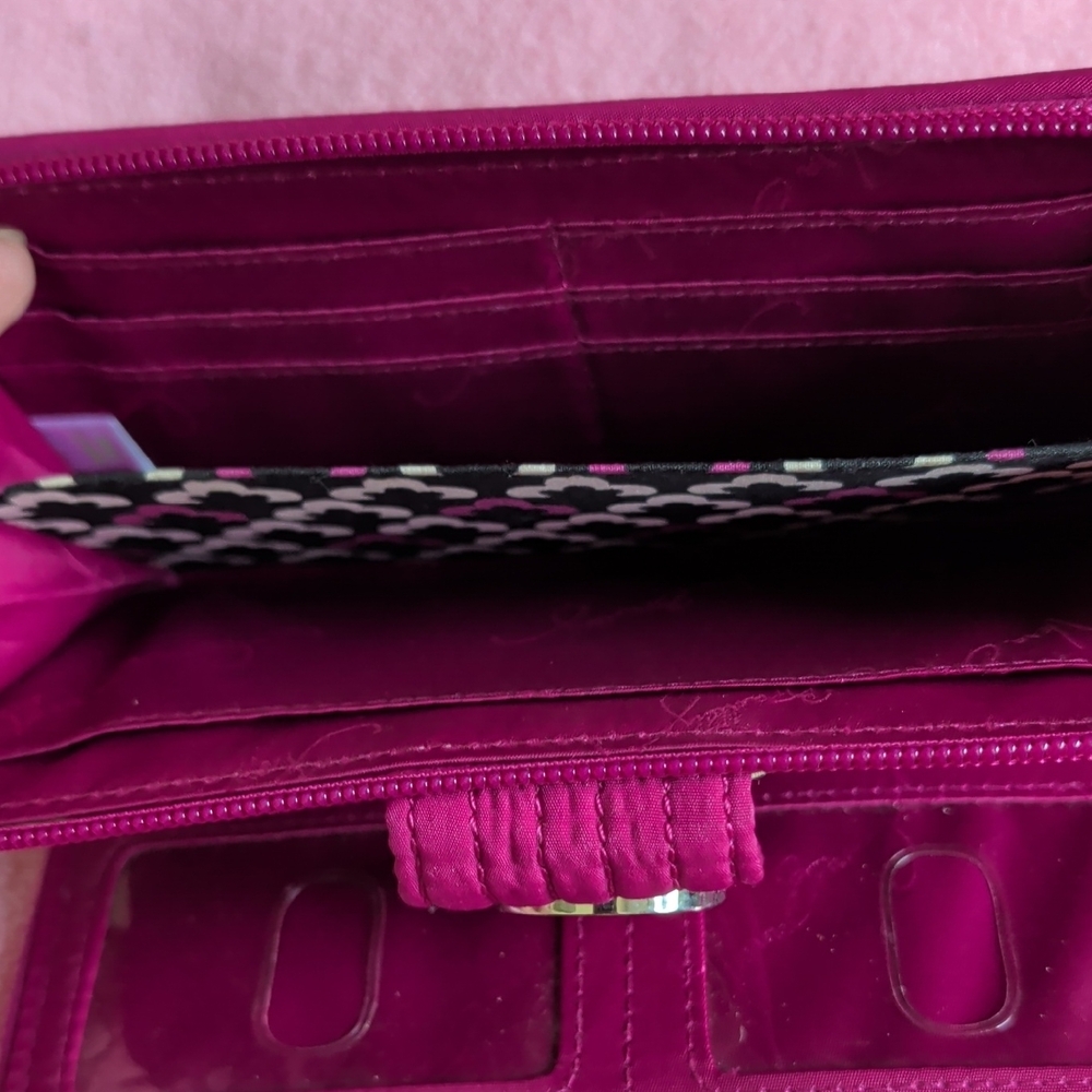 Vera Bradley Quilted Wallet in Bright Magenta - Picture 3 of 4